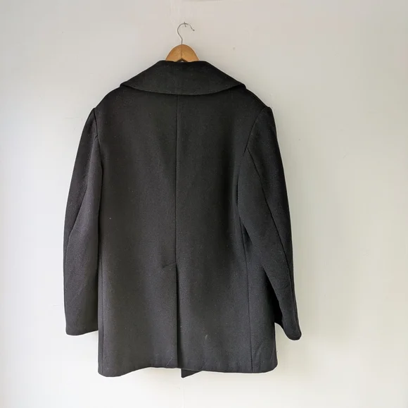 Vintage Michel Beaudouin Double-Breasted Navy Pea Coat Size 48 RARE - Picture 3 of 16